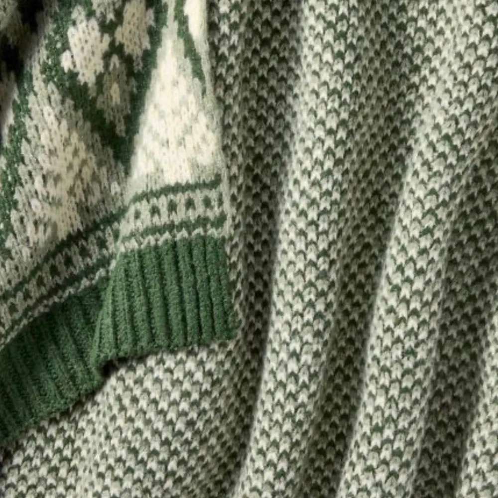 Studio McGee Knit Fair Isle Throw Blanket Green/Cream - Threshold™